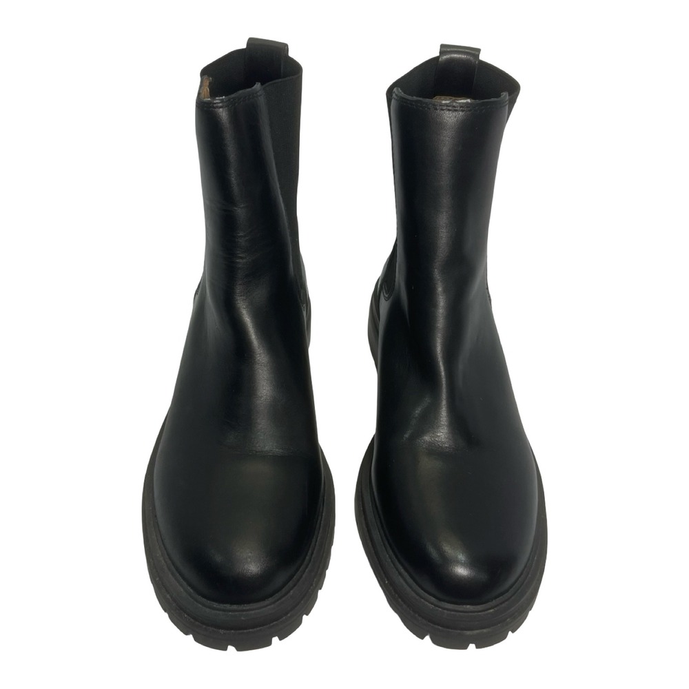 Madewell Black Leather Chelsea Lug Sole Boots Women Size 7.5